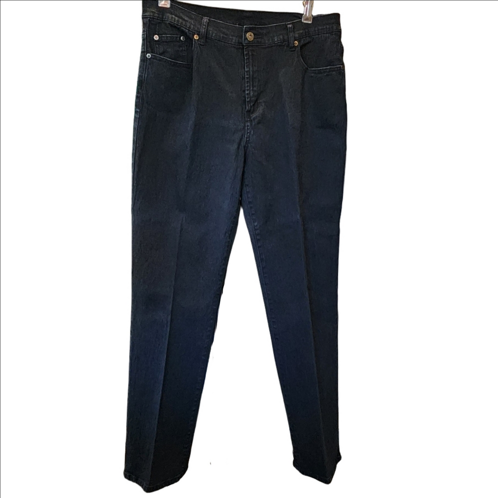 DG2 Black Denim Jeans With Gold Design pockets